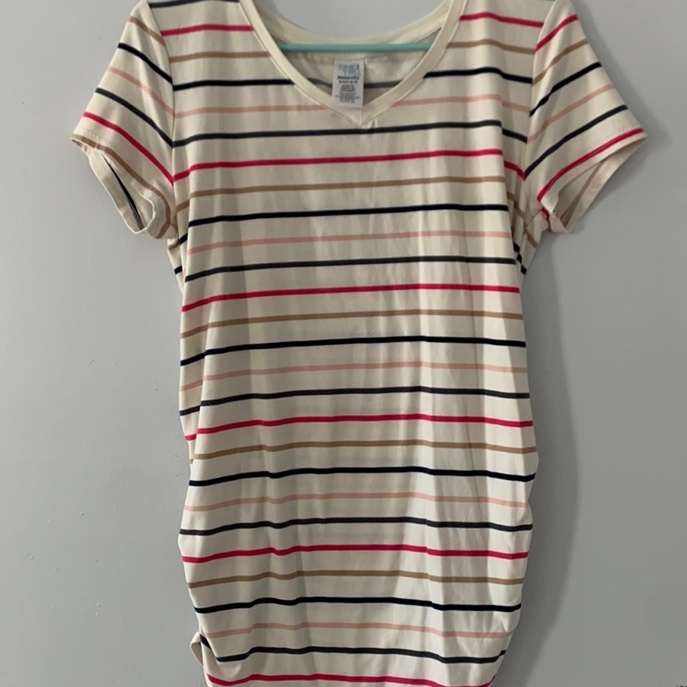 Maternity stripe short sleeve